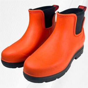 UGG Waterproof Rubber Rain Boots Womens Size 6 Orange Black Ankle